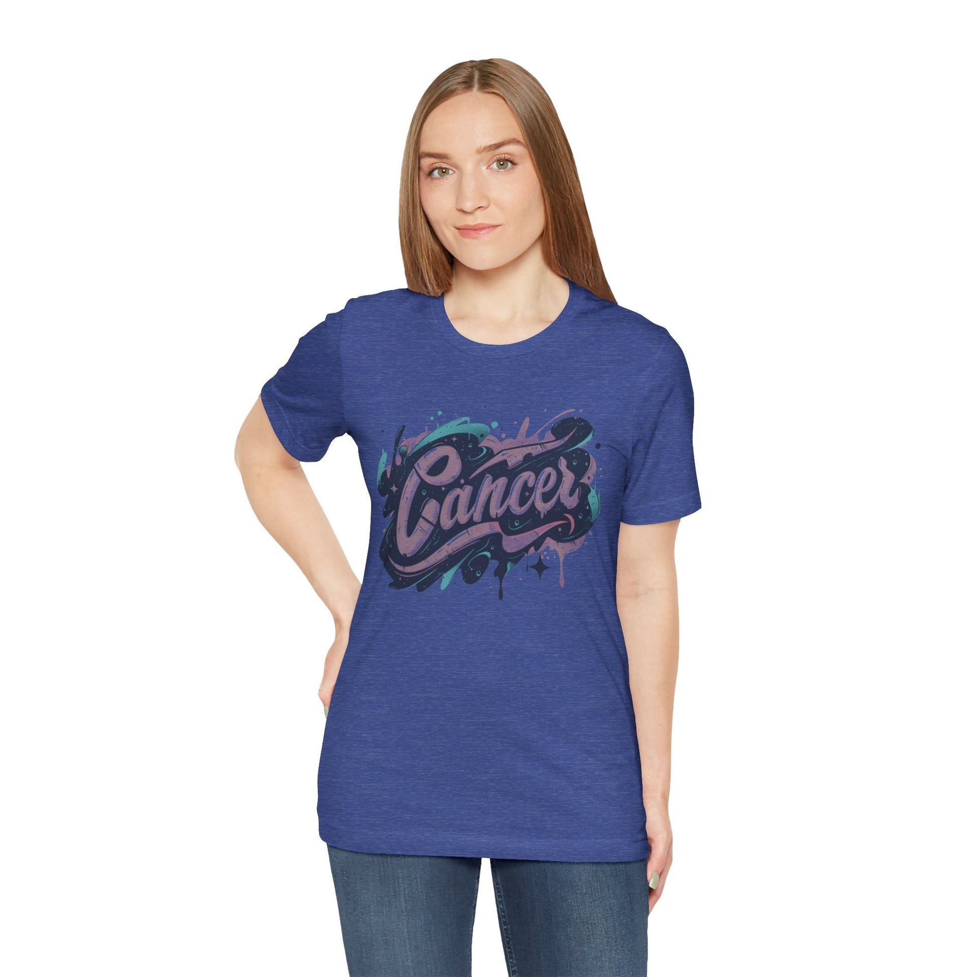 T-Shirt Cosmic Splash Cancer TShirt: Emotions in Hues