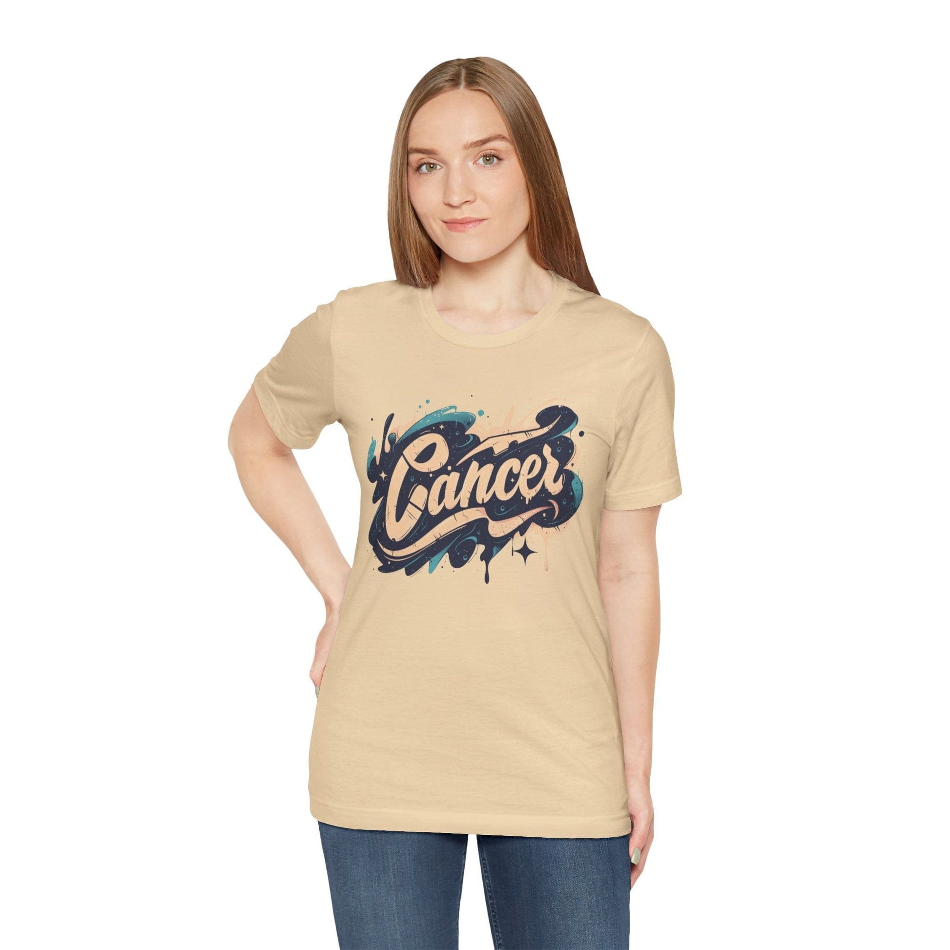 T-Shirt Cosmic Splash Cancer TShirt: Emotions in Hues