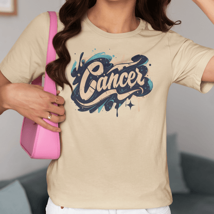 T-Shirt Cosmic Splash Cancer TShirt: Emotions in Hues