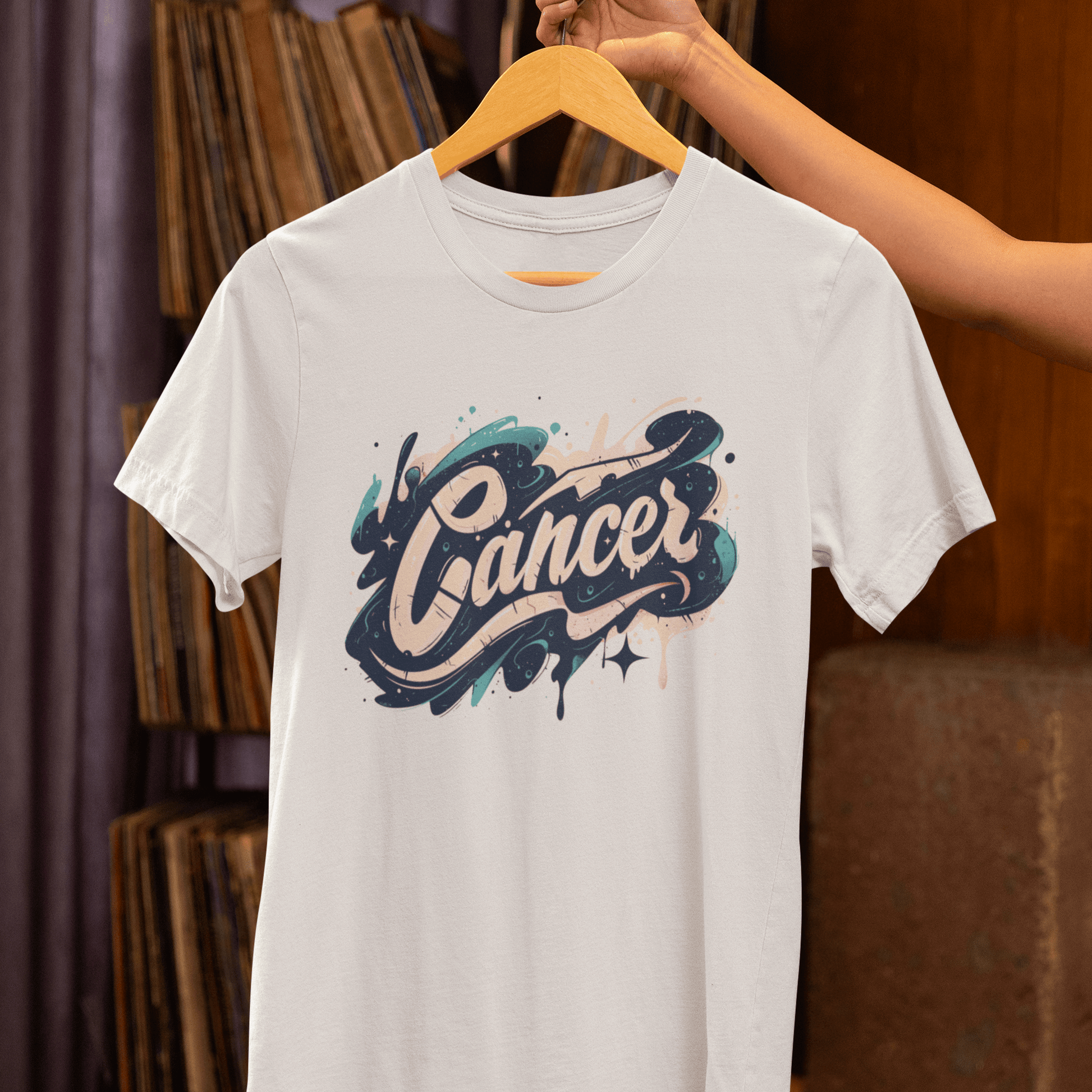 T-Shirt Cosmic Splash Cancer TShirt: Emotions in Hues