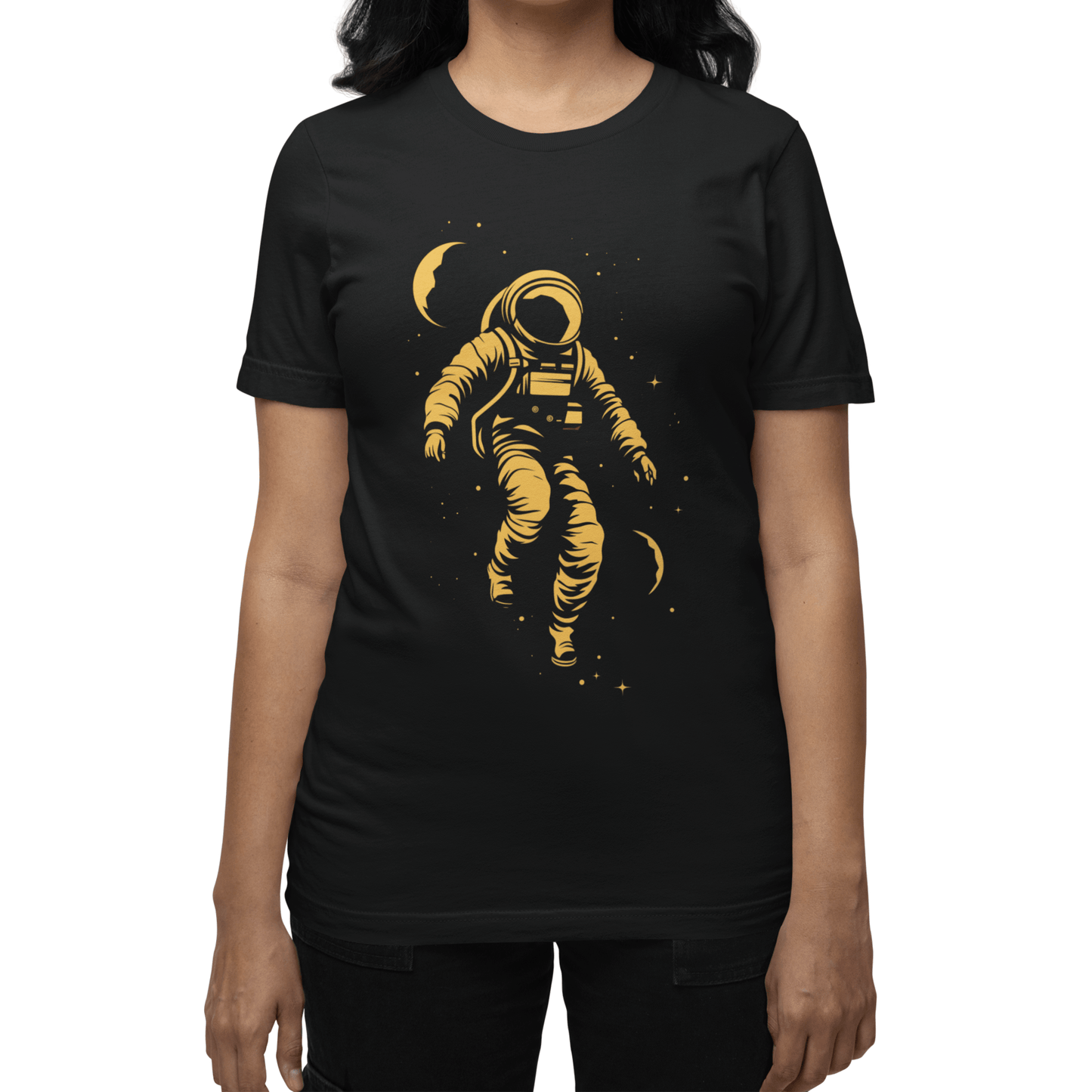 T-Shirt Cosmic Wanderer: Astronaut in Cosmic Embrace T-Shirt