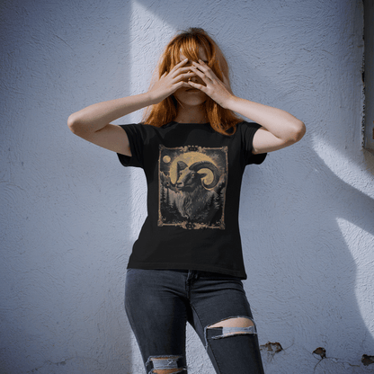 T-Shirt Dark Aries Tarot Card T-Shirt - Halloween Limited Edition