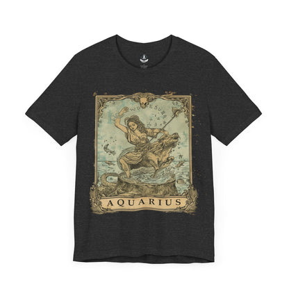 T-Shirt Dark Grey Heather / S Aquarius Odyssey T-Shirt: Navigating Mystical Seas with Boundless Spirit
