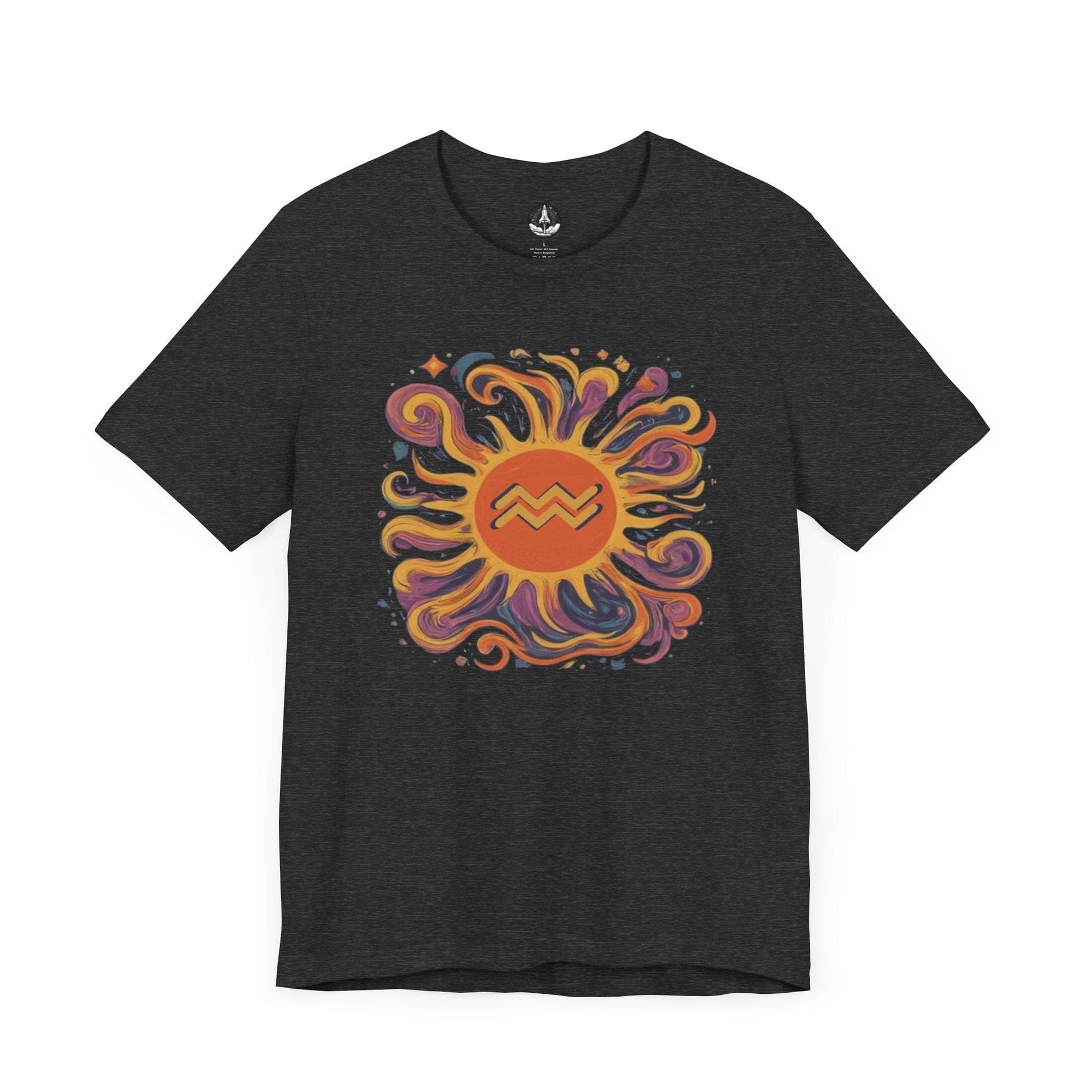 T-Shirt Dark Grey Heather / S Aquarius Solar Flair T-Shirt: Shine in Zodiac Fashion