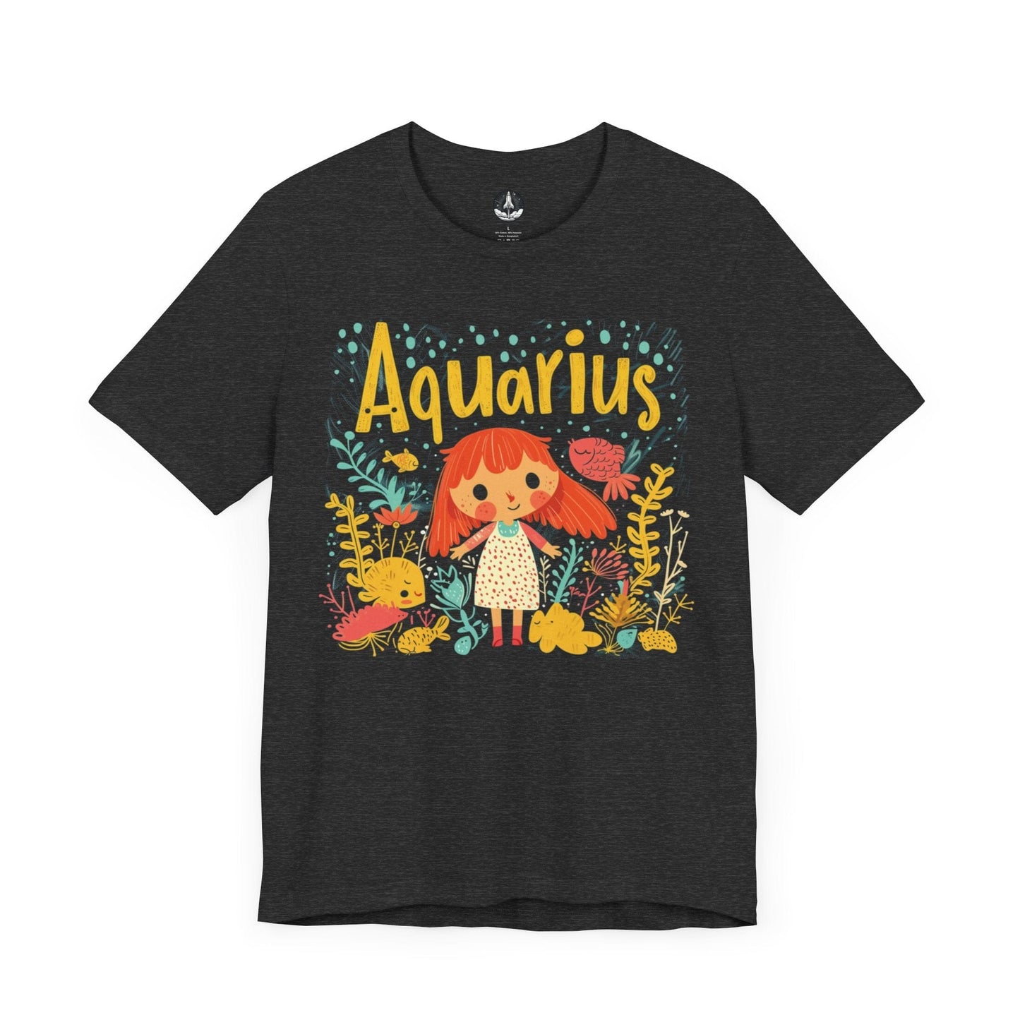 T-Shirt Dark Grey Heather / S Aquarius Whimsy T-Shirt: Dive Into Playful Seas of Imagination