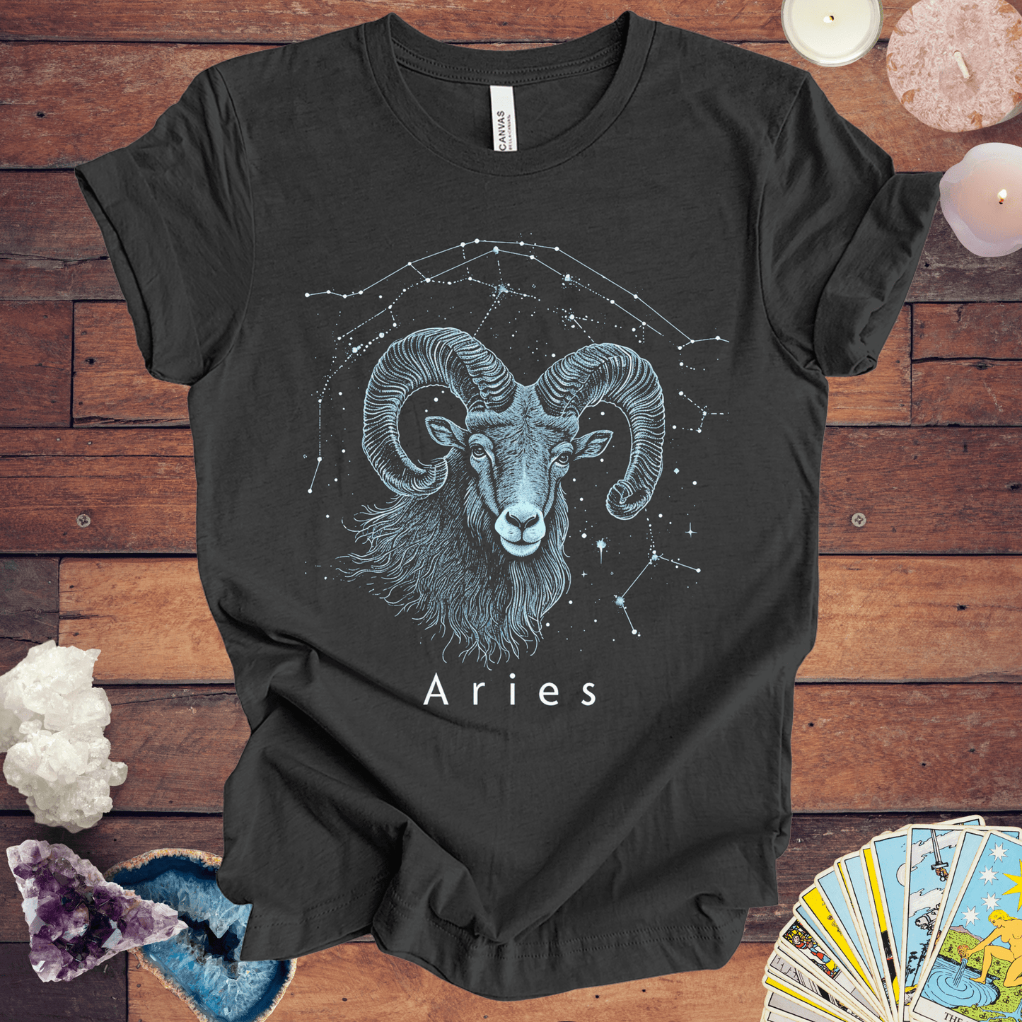 T-Shirt Dark Grey Heather / S Aries Ascend T-Shirt: Eco-Friendly Zodiac Comfort | Unisex Astrology Tee