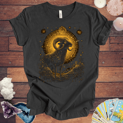 T-Shirt Dark Grey Heather / S Aries Celestial Guardian Tarot Card T-Shirt