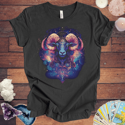 T-Shirt Dark Grey Heather / S Aries Cosmic Visionary Tarot Card T-Shirt