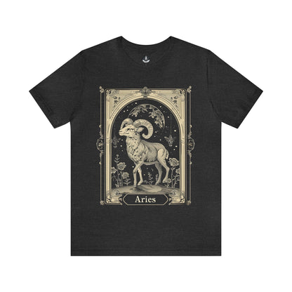 T-Shirt Dark Grey Heather / S Aries Illustrated Tee: Channel the Ram's Strength