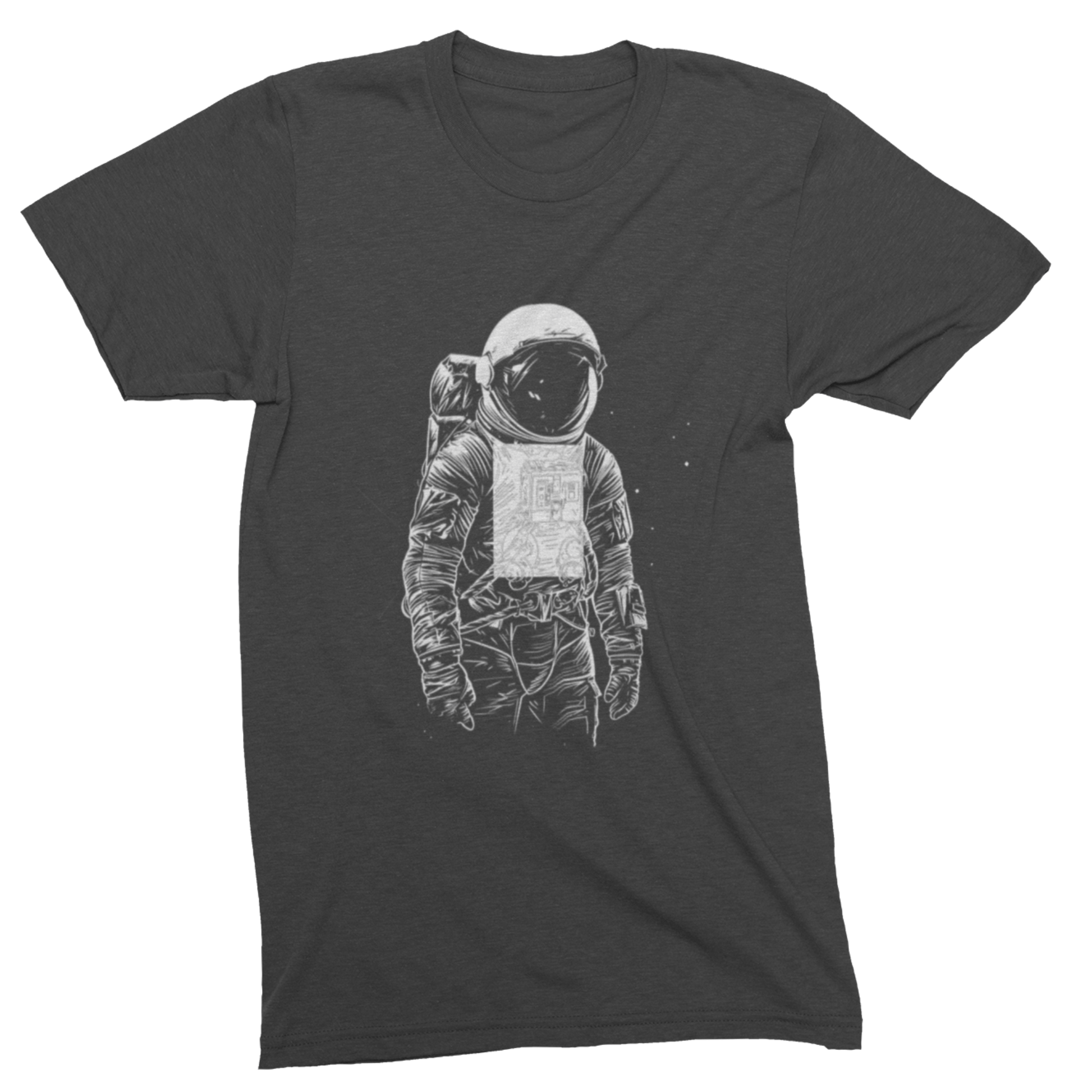 T-Shirt Dark Grey Heather / S Astronaut Lines Space T-Shirt