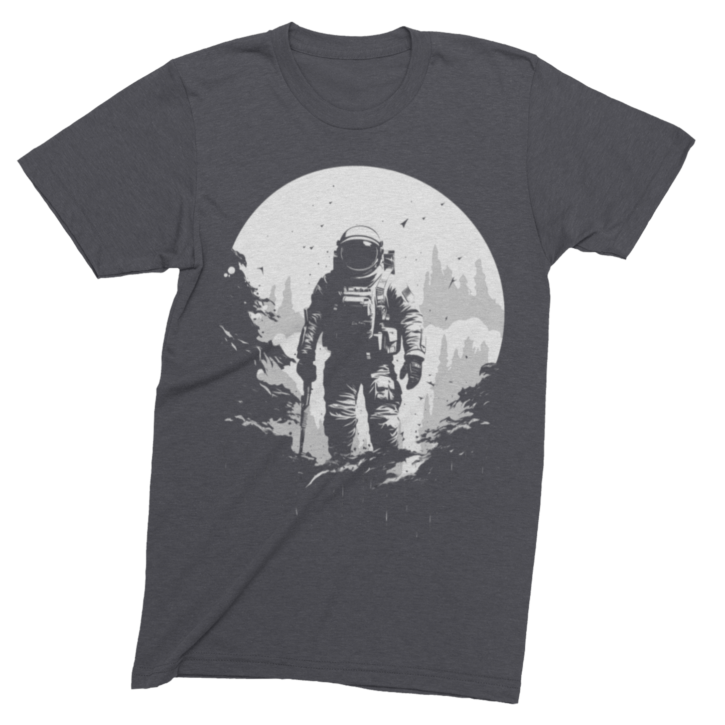 T-Shirt Dark Grey Heather / S Astronaut on the Moon T-shirt