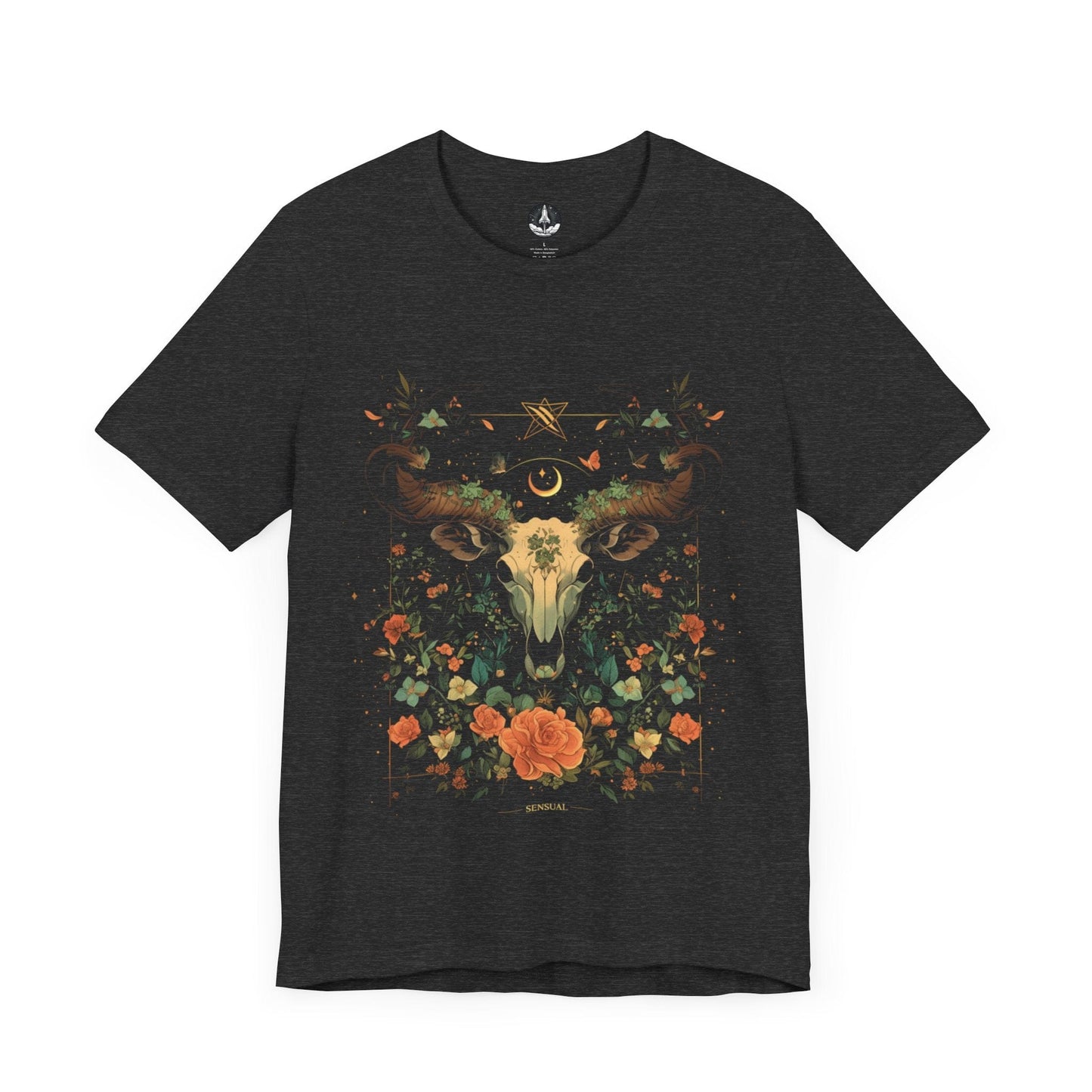 T-Shirt Dark Grey Heather / S Blossoming Taurus: The Astrological Garden T-Shirt