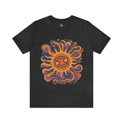 T-Shirt Dark Grey Heather / S Cancer Cosmic Swirl T-Shirt: Embrace the Celestial Tide