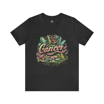 T-Shirt Dark Grey Heather / S Cancer Healing Crystals T-Shirt: Embrace Your Nurturing Essence