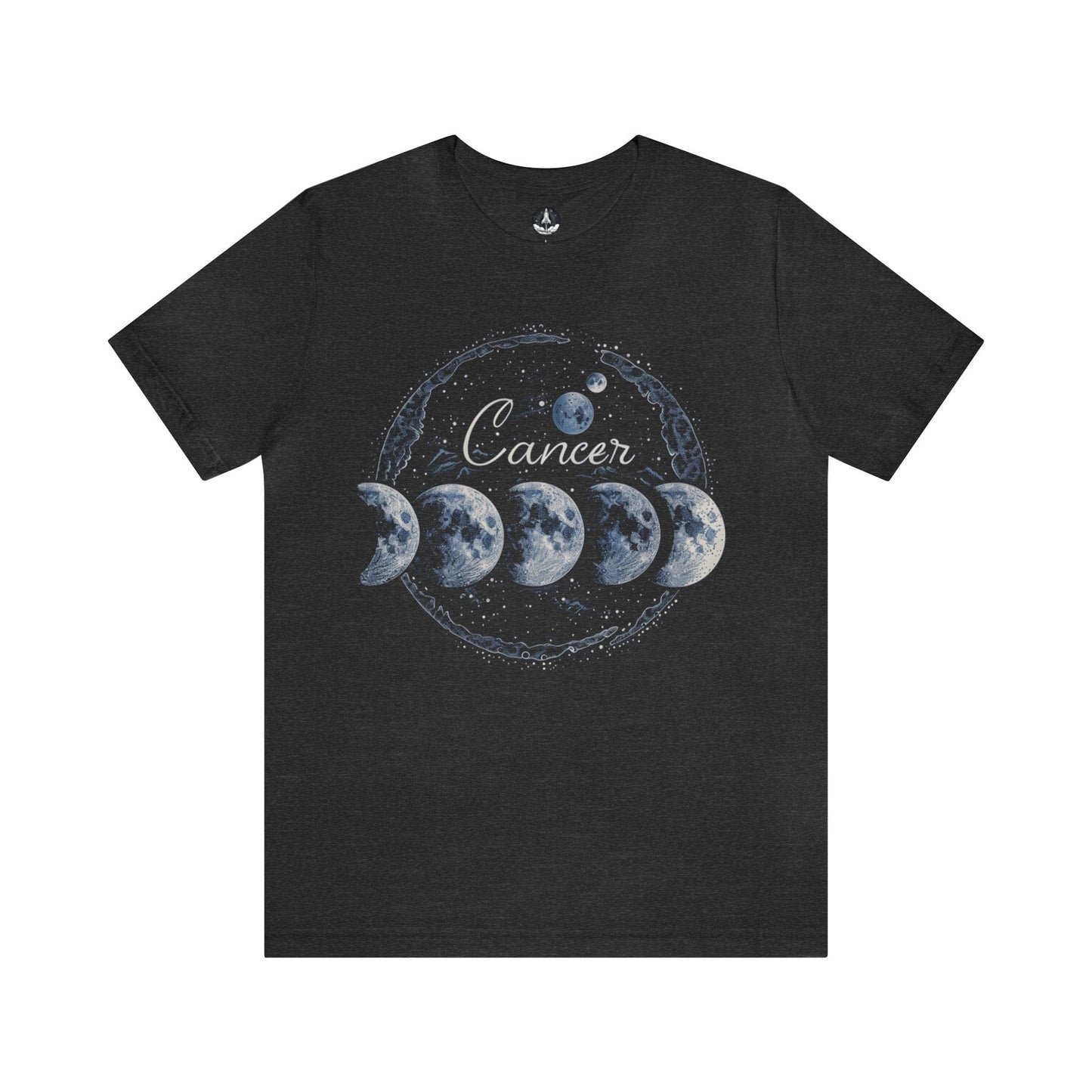 T-Shirt Dark Grey Heather / S Cancer Lunar Phases T-Shirt: Cycle of Celestial Ebb and Flow