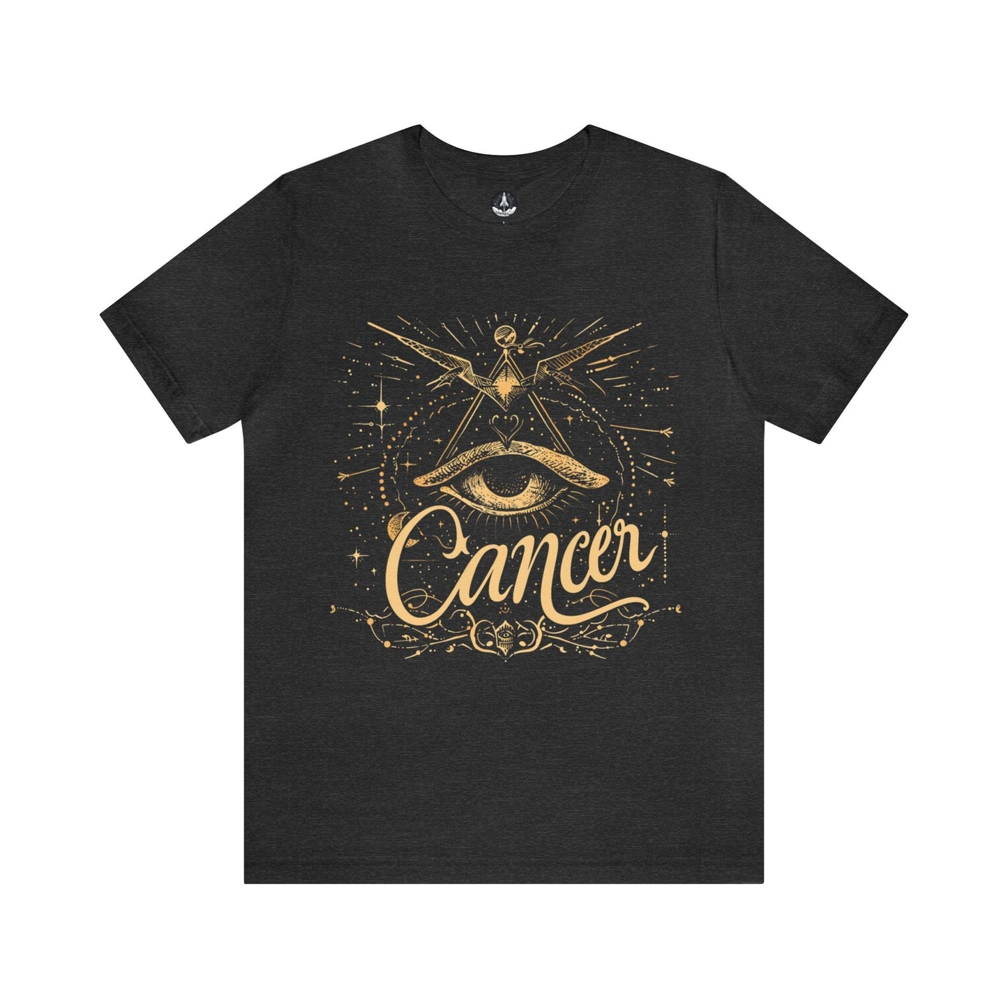 T-Shirt Dark Grey Heather / S Cancer Mystical Intuition T-Shirt: Gaze into the Celestial Insight