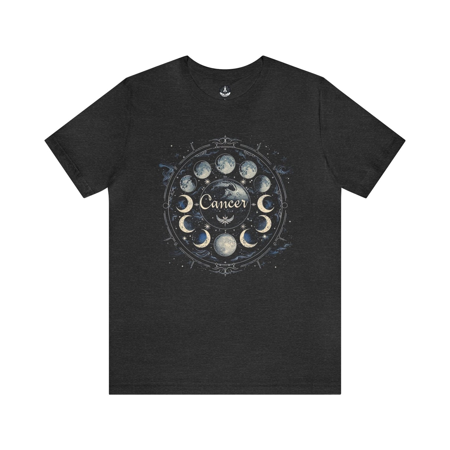 T-Shirt Dark Grey Heather / S Cancer Zodiac Lunar Cycle T-Shirt: Embrace the Moon's Journey