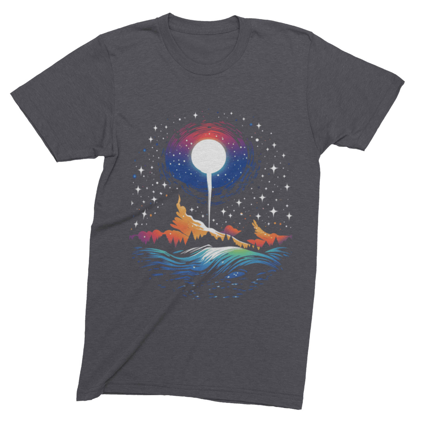 T-Shirt Dark Grey Heather / S Galactic Mountain: Celestial Serenity T-Shirt