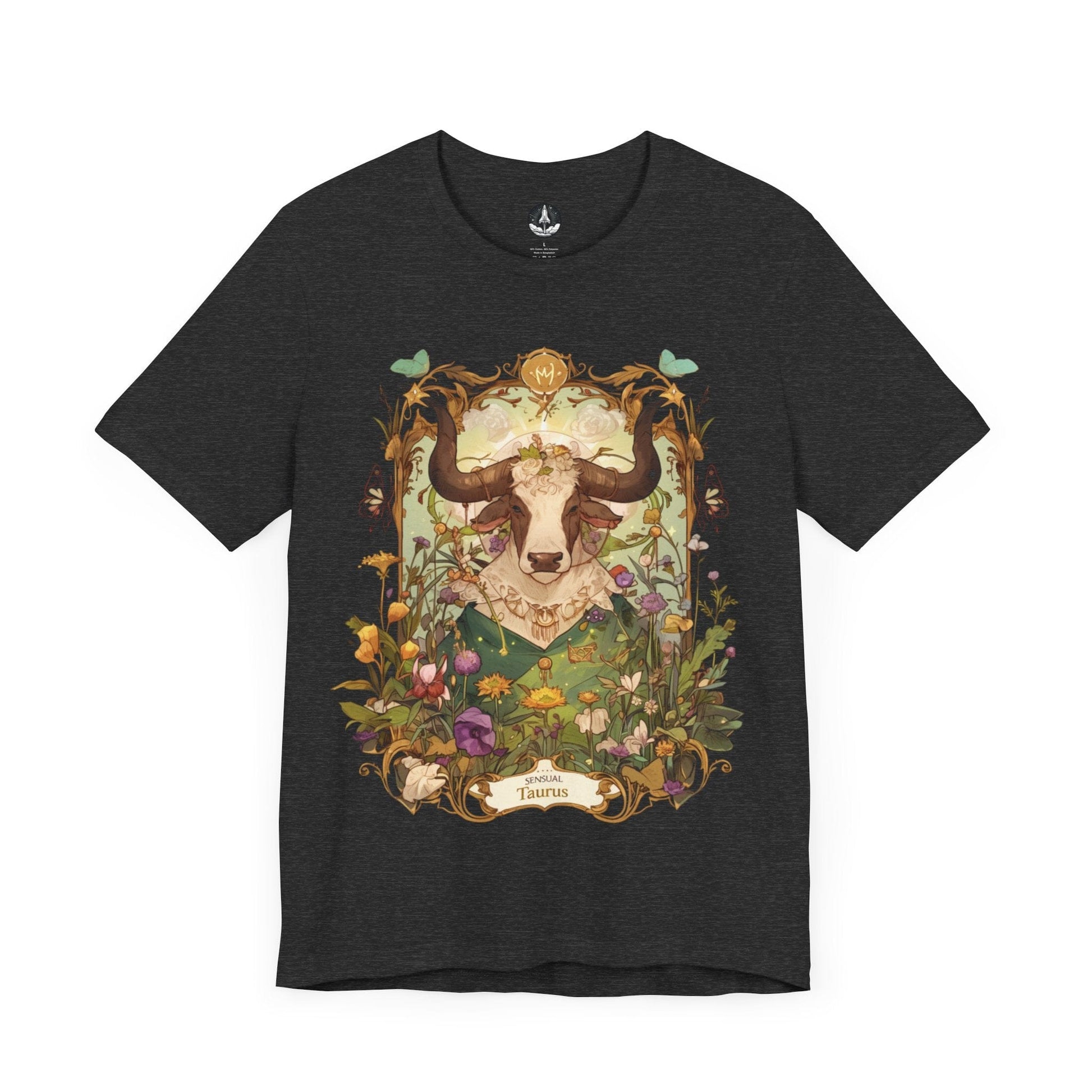 T-Shirt Dark Grey Heather / S Garden of Taurus: Astrology in Bloom T-Shirt