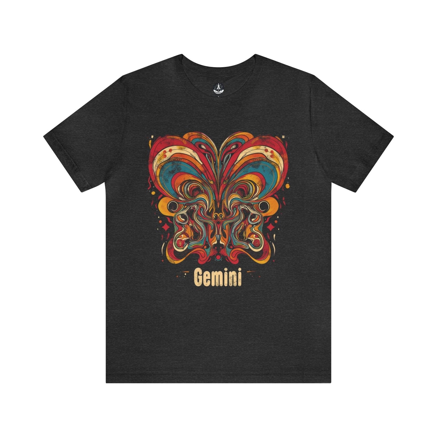 T-Shirt Dark Grey Heather / S Gemini Abstract Essence T-Shirt: A Vivid Canvas of Duality