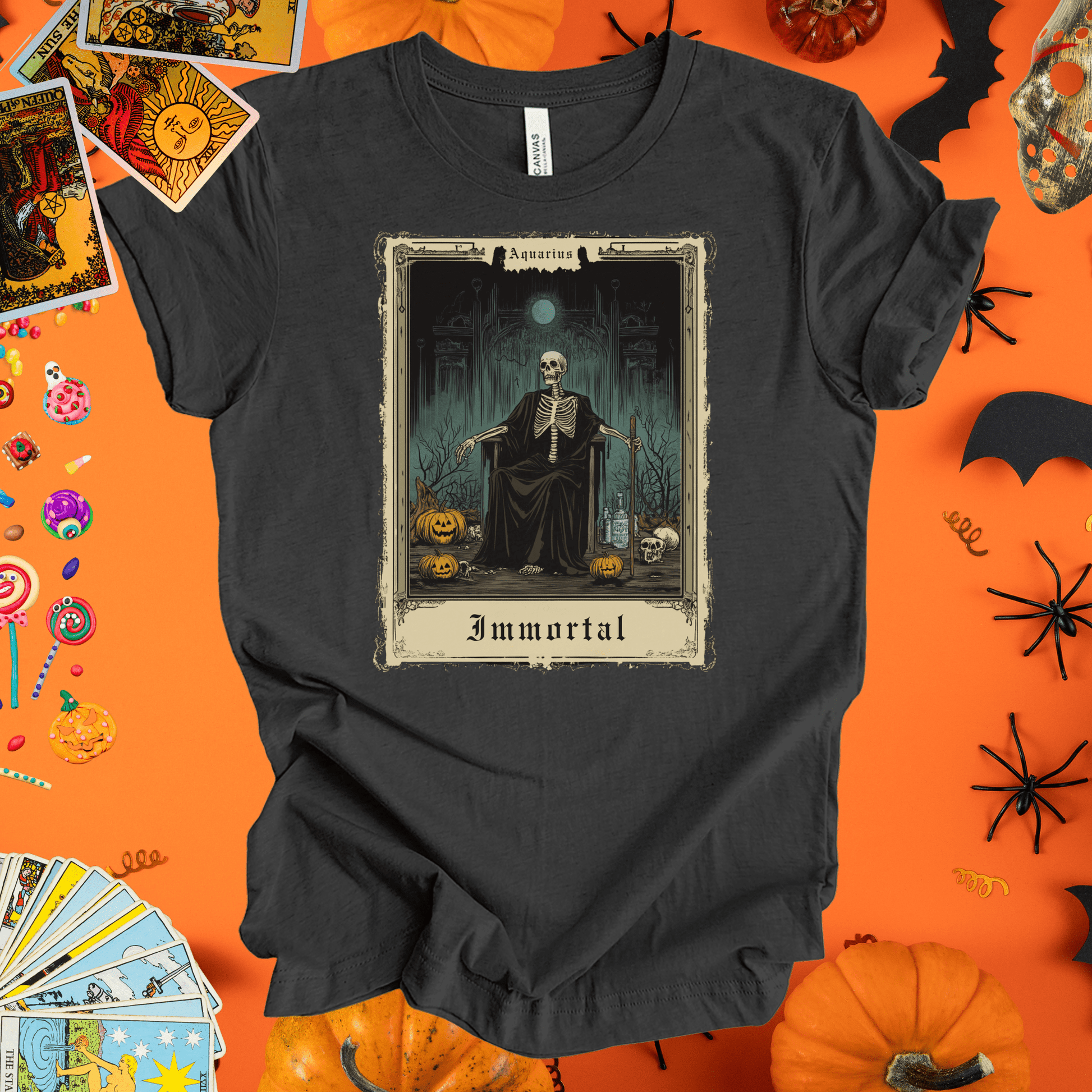 T-Shirt Dark Grey Heather / S Immortal  - Aquarius Tarot Card T-Shirt - Halloween Limited Edition