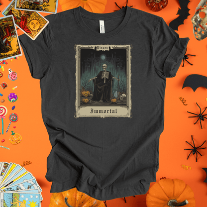 T-Shirt Dark Grey Heather / S Immortal  - Pisces Tarot Card T-Shirt - Halloween Limited Edition