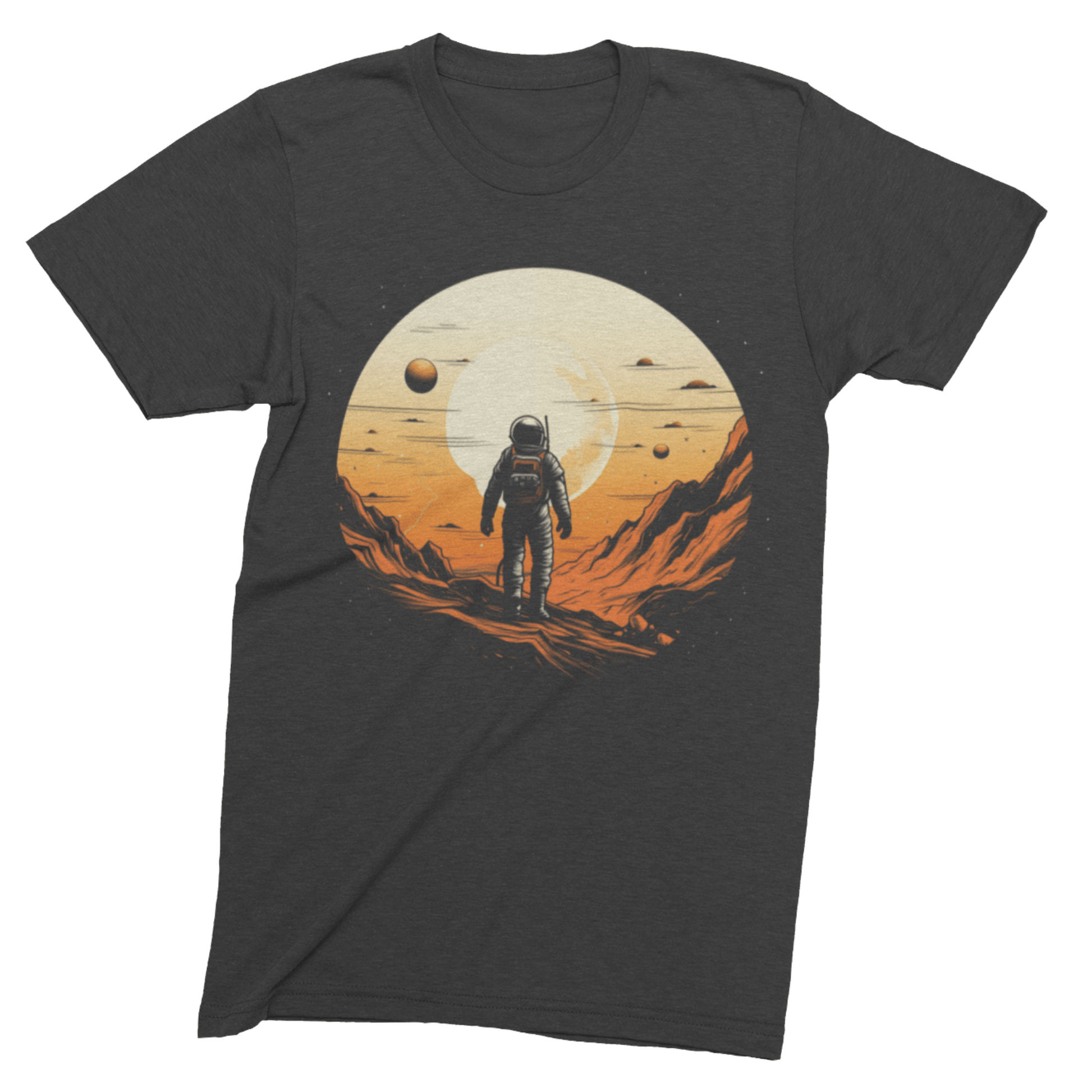 T-Shirt Dark Grey Heather / S Lunar Explorer: Astronaut on the Moon T-Shirt