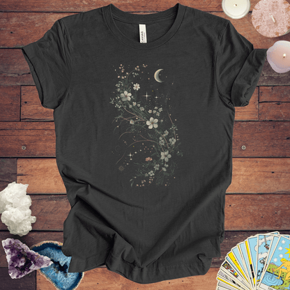 T-Shirt Dark Grey Heather / S Moonlit Petals - Enchanting Floral T-Shirt