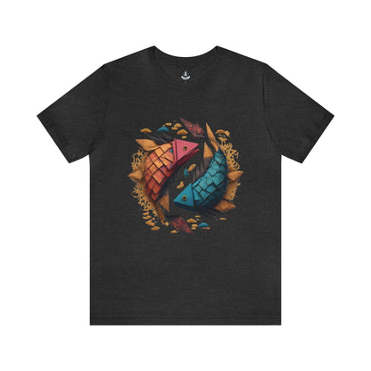 T-Shirt Dark Grey Heather / S Papercraft Pisces T-Shirt