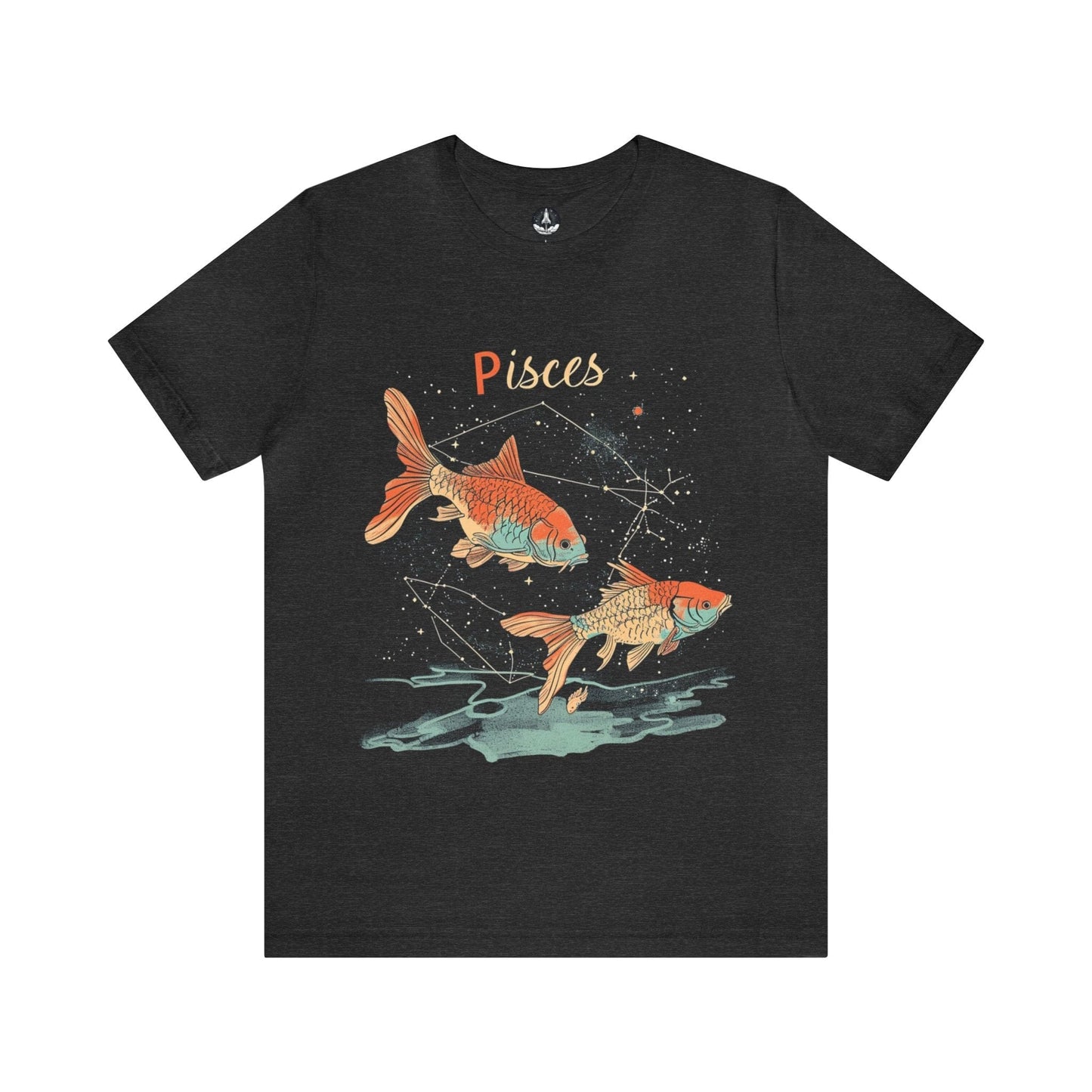 T-Shirt Dark Grey Heather / S Pisces Art T-Shirt: Organic Cotton Zodiac Wear