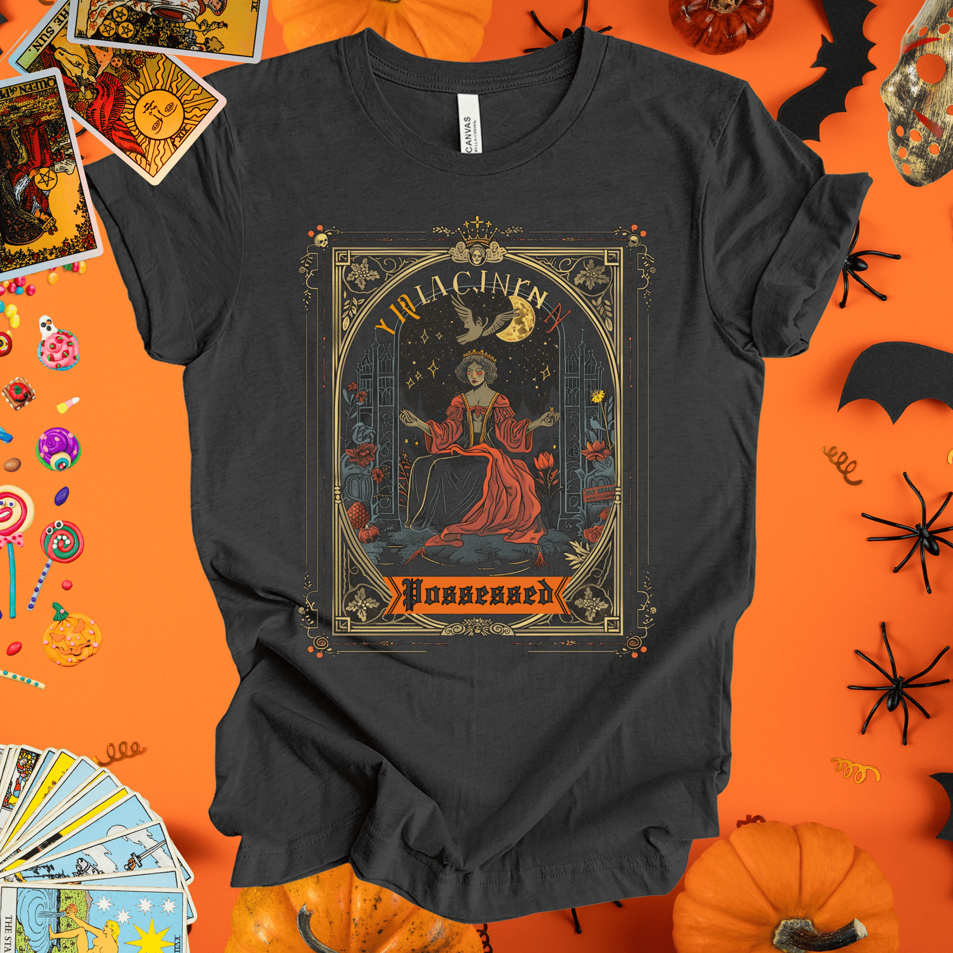 T-Shirt Dark Grey Heather / S Possessed Virgo Halloween Tarot Card T-Shirt - Halloween Limited Edition