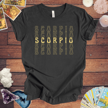 T-Shirt Dark Grey Heather / S Scorpio Repetition - Minimalist Zodiac T-Shirt