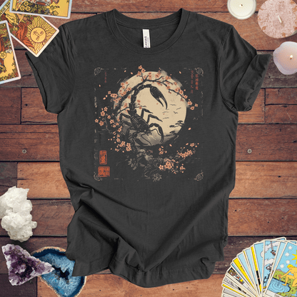 T-Shirt Dark Grey Heather / S Scorpio's Night Sky TShirt: Japanese Art in Premium Cotton Blend