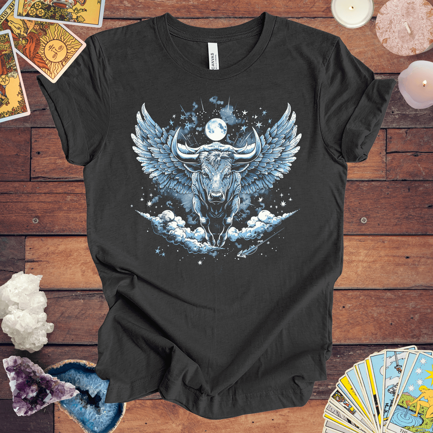 T-Shirt Dark Grey Heather / S Taurus Celestial Bull T-Shirt: Stellar Determination