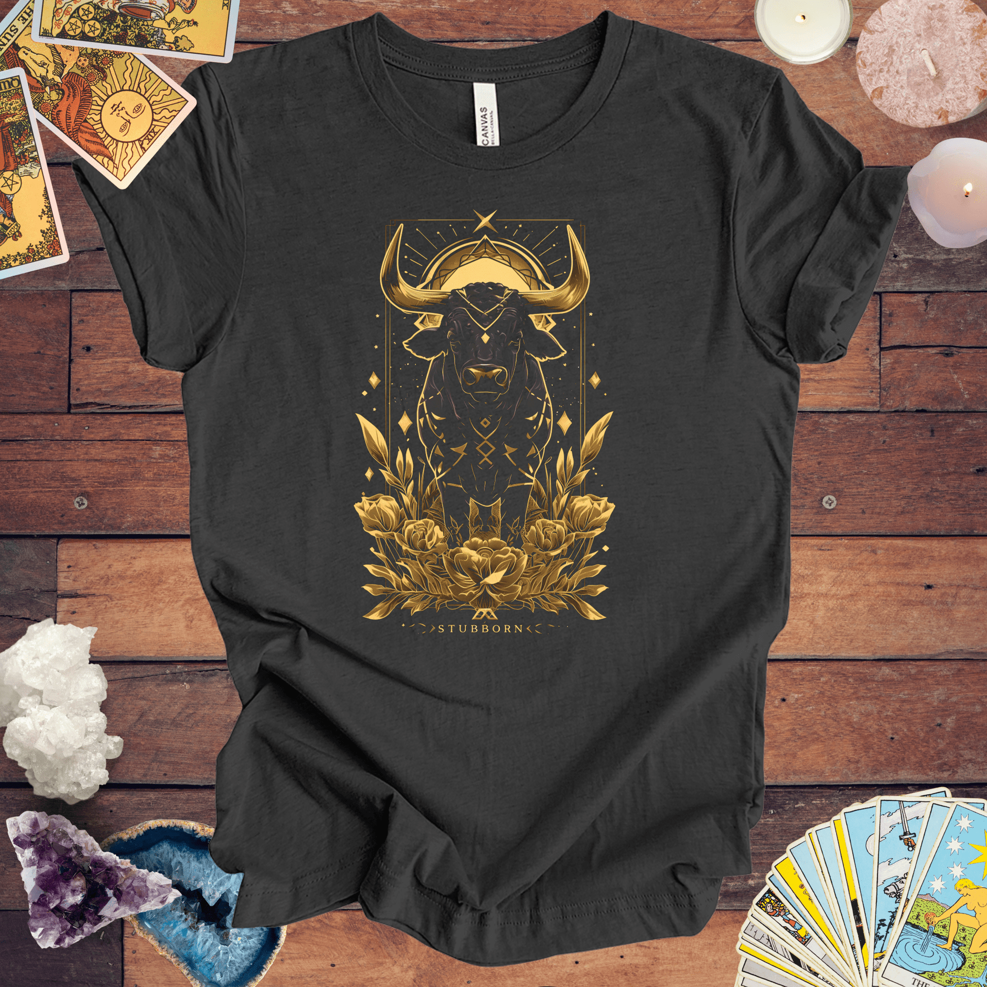 T-Shirt Dark Grey Heather / S Taurus the Guardian: Astrological Bull Power T-Shirt