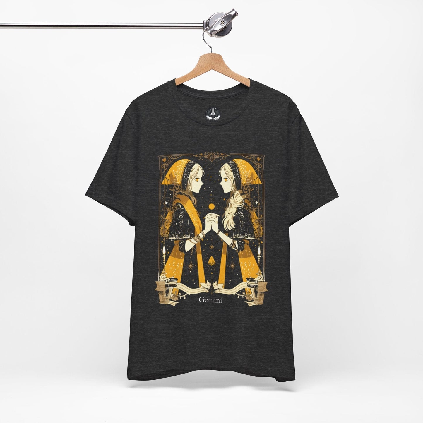 T-Shirt Dark Grey Heather / S The Curious Twins: Gemini Tarot Card T-Shirt