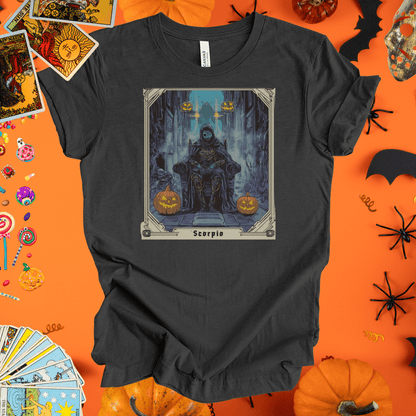 T-Shirt Dark Grey Heather / S The Dark Visionary - Scorpio Tarot Card T-Shirt - Halloween Limited Edition