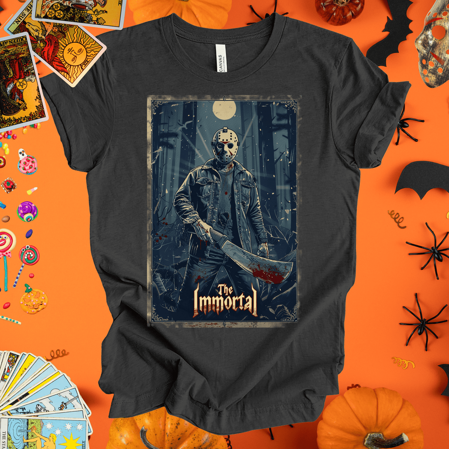 T-Shirt Dark Grey Heather / S The Immortal Vintage Tarot Card T-Shirt - Halloween Limited Edition