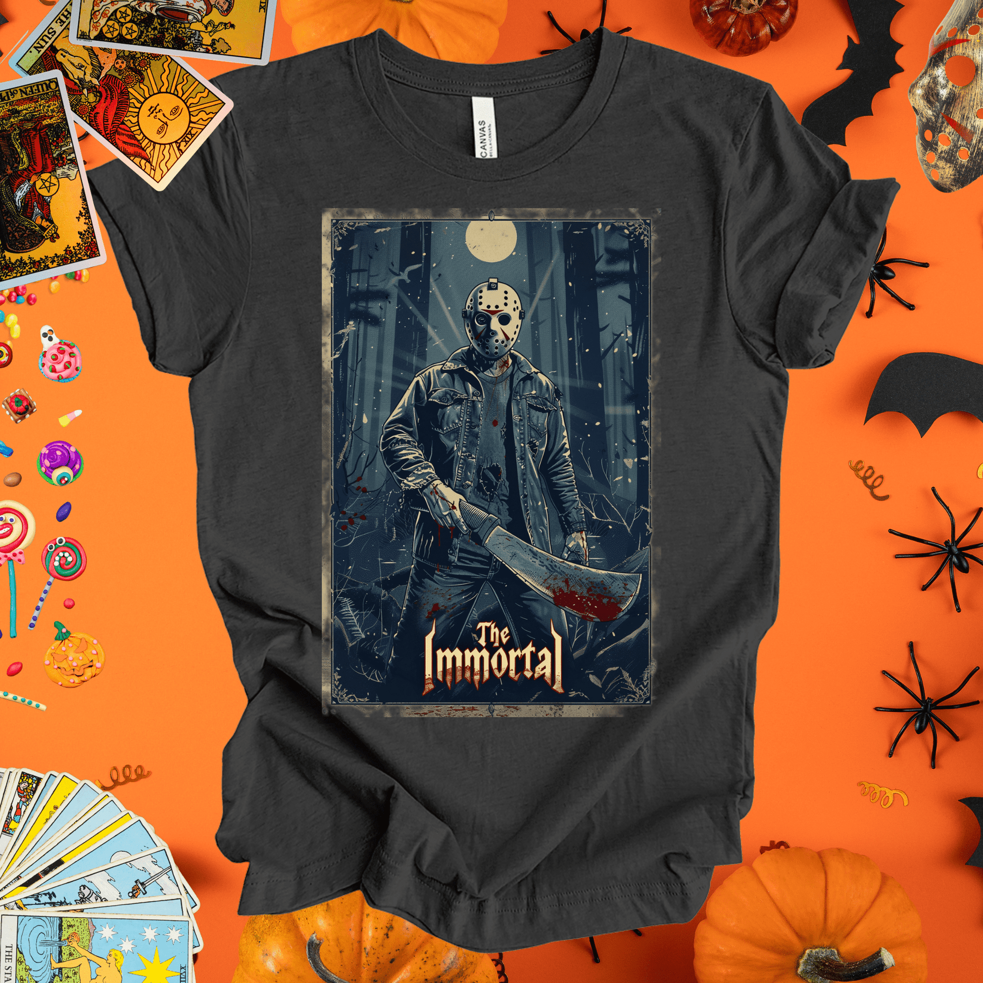 T-Shirt Dark Grey Heather / S The Immortal Vintage Tarot Card T-Shirt - Halloween Limited Edition