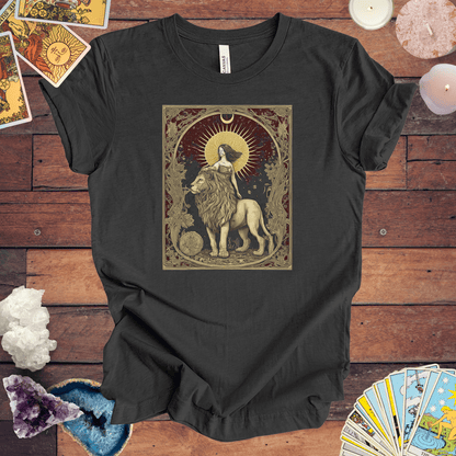 T-Shirt Dark Grey Heather / S The Lion's Strength Tarot Card Leo T-Shirt