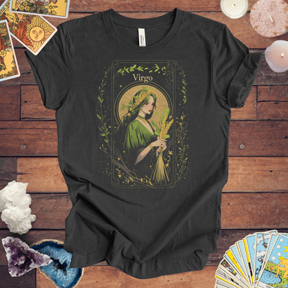 T-Shirt Dark Grey Heather / S The Maiden: Virgo Tarot Card T-Shirt