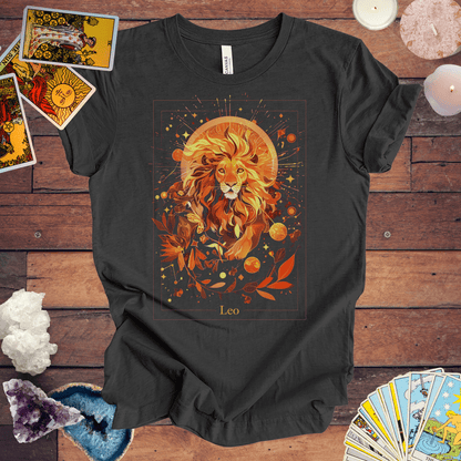 T-Shirt Dark Grey Heather / S The Majestic Lion: Leo Tarot Card T-Shirt