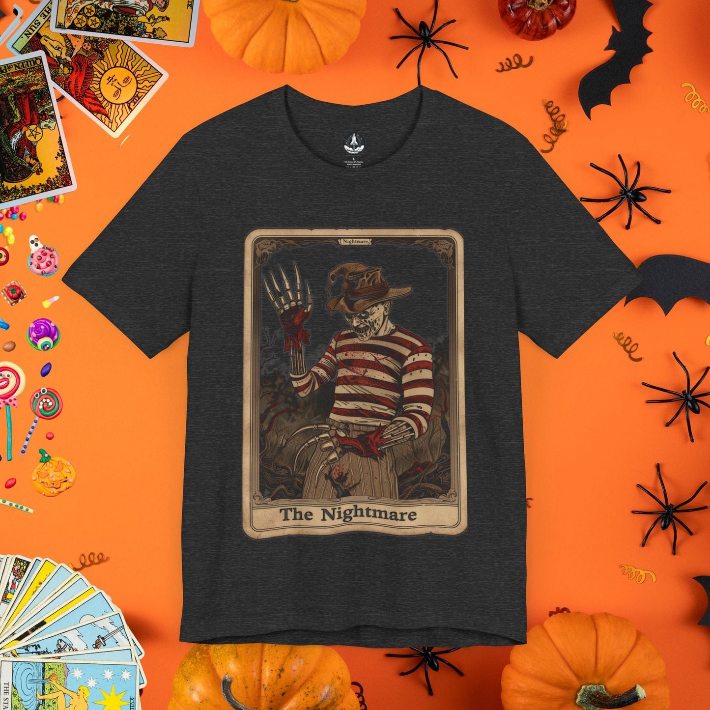 T-Shirt Dark Grey Heather / S The Nightmare Vintage Tarot Card T-Shirt - Halloween Limited Edition