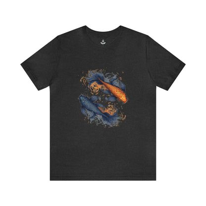 T-Shirt Dark Grey Heather / S Traditional Pisces Koi T-Shirt