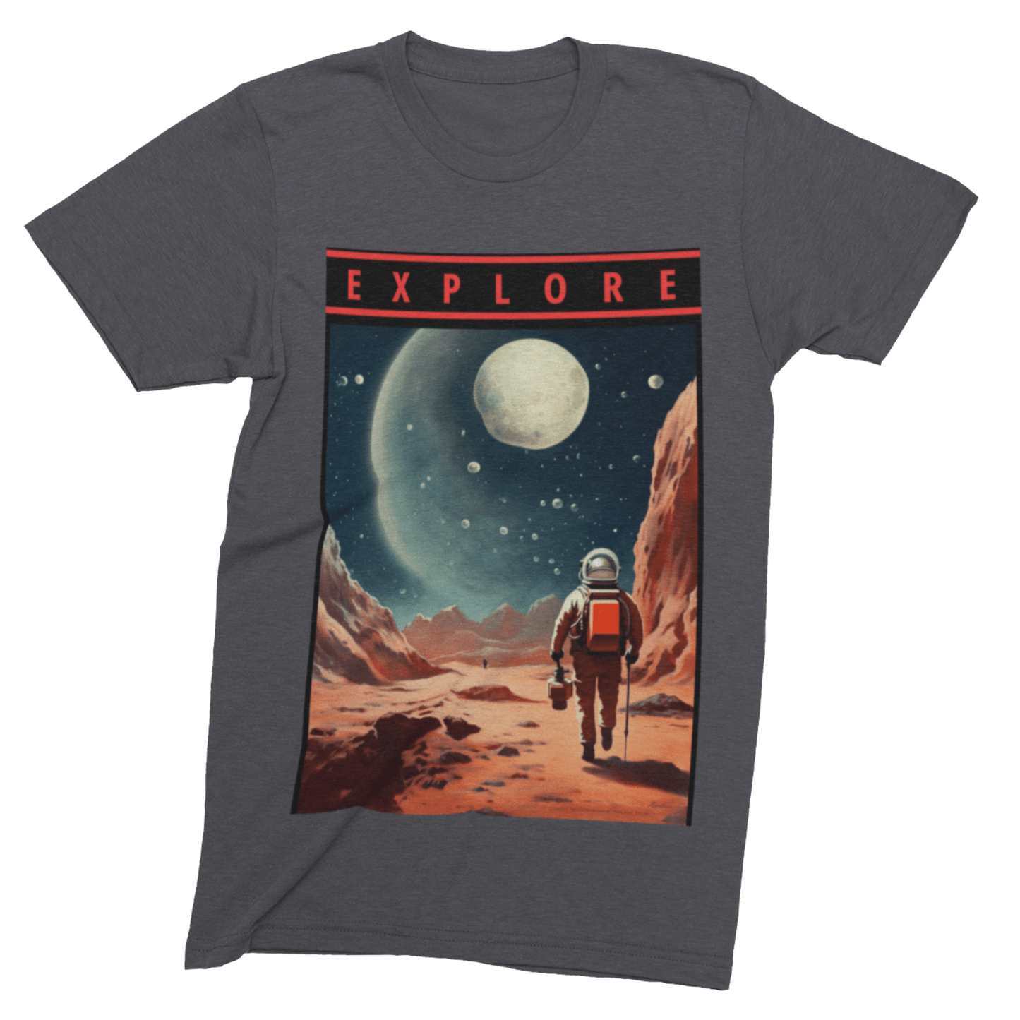 T-Shirt Dark Grey Heather / S Vintage Space Travel Poster T-Shirt