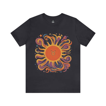 T-Shirt Dark Grey / S Taurus Sun Reliability Tee: Unyielding Style