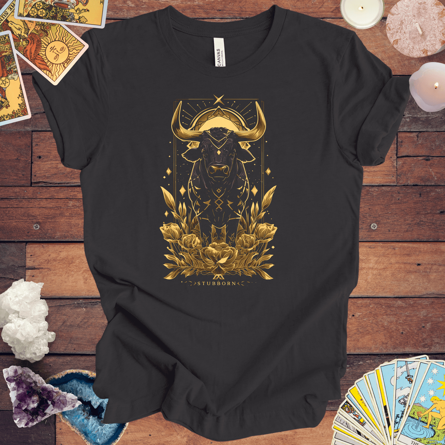 T-Shirt Dark Grey / S Taurus the Guardian: Astrological Bull Power T-Shirt