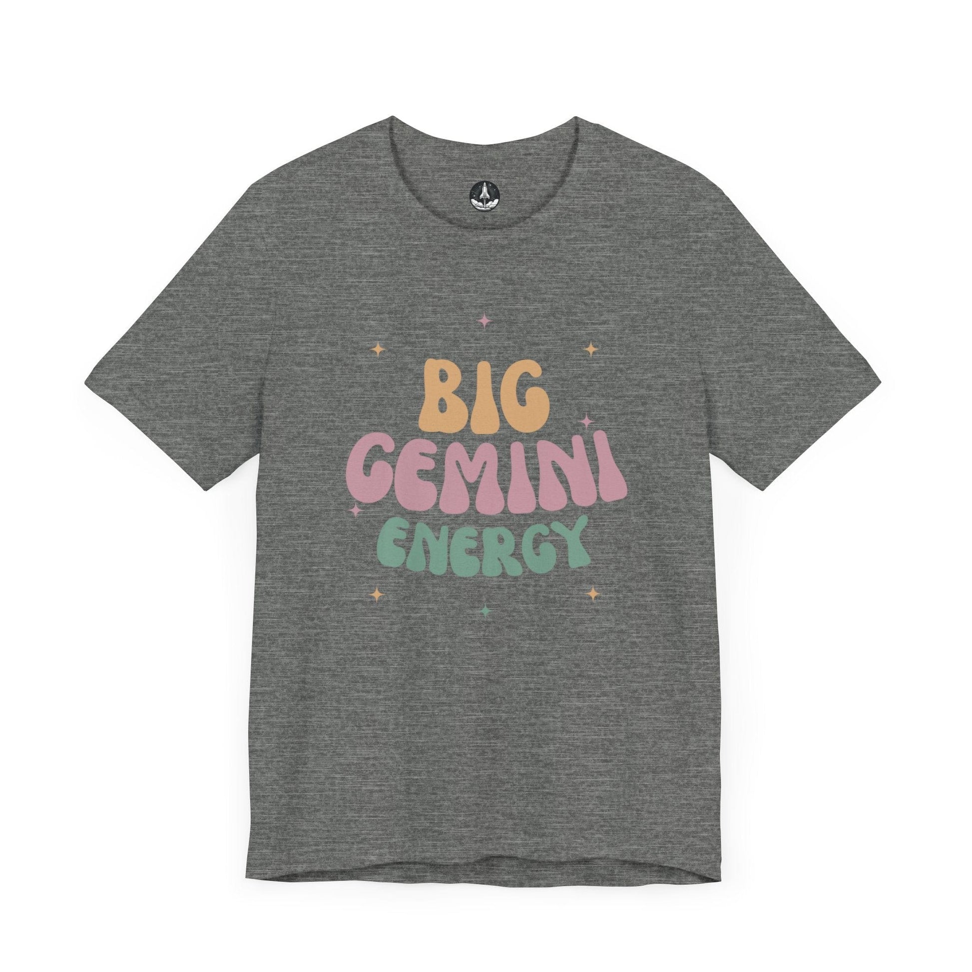 T-Shirt Deep Heather / S Big Gemini Energy T-Shirt: Vibrant Zodiac Apparel for Astrology Lovers