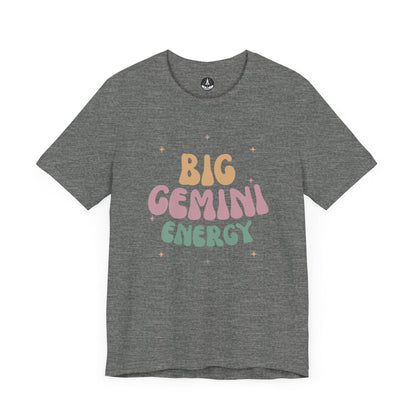 T-Shirt Deep Heather / S Big Gemini Energy T-Shirt: Vibrant Zodiac Apparel for Astrology Lovers