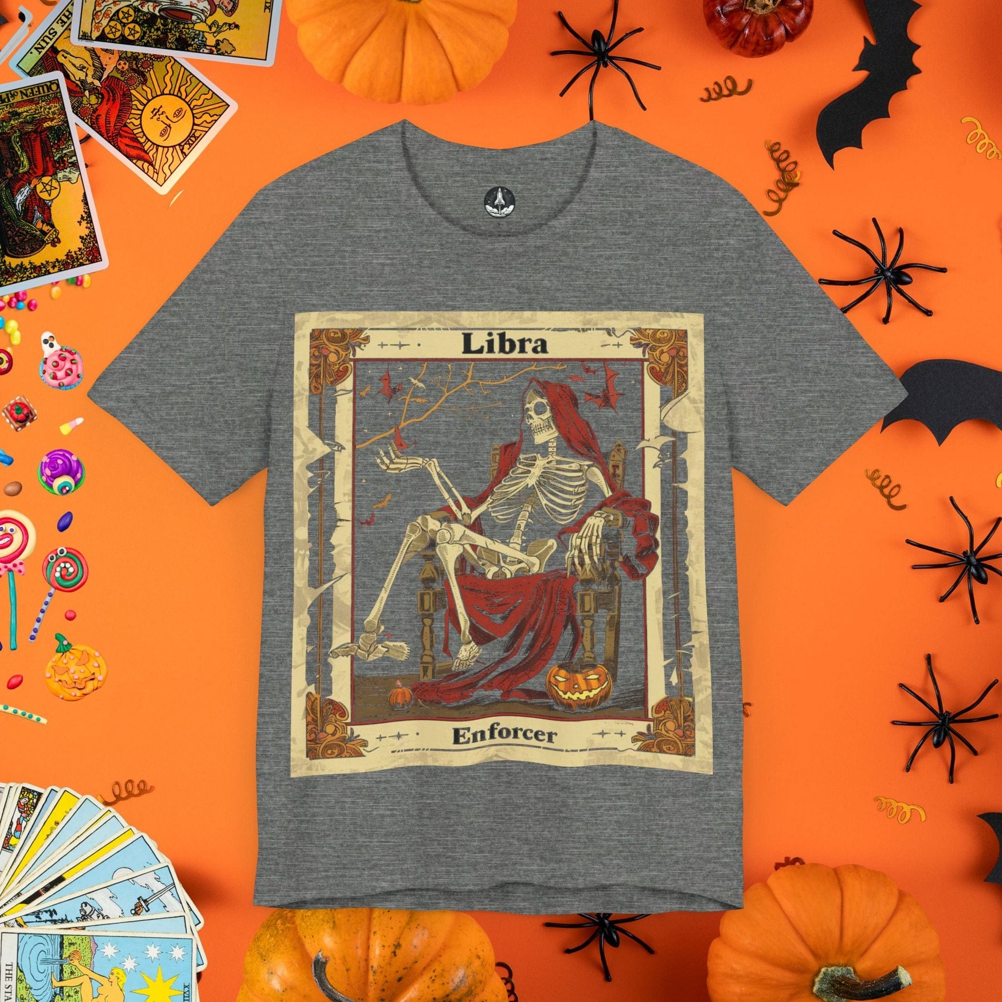 T-Shirt Deep Heather / S Libra Enforcer - Tarot Card T-Shirt - Halloween Limited Edition